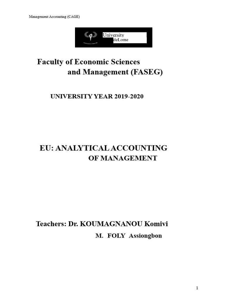 Cage Course Faseg 2019-2020 Faseg | PDF | Cost Of Goods Sold | Inventory