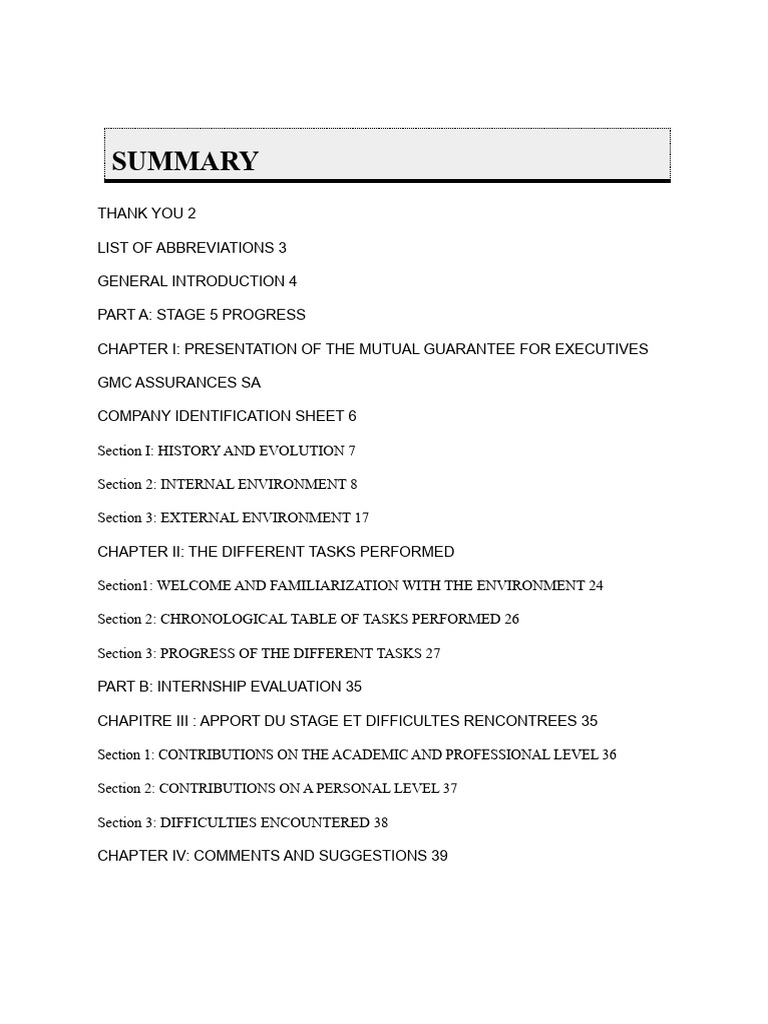 GMC Assurances Internship Report Summary | PDF | Insurance | Sales