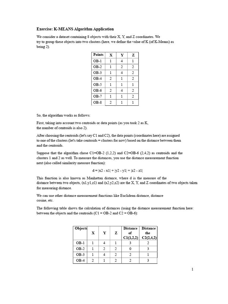 K-Means Clustering Algorithm Explained | PDF | Cluster Analysis ...