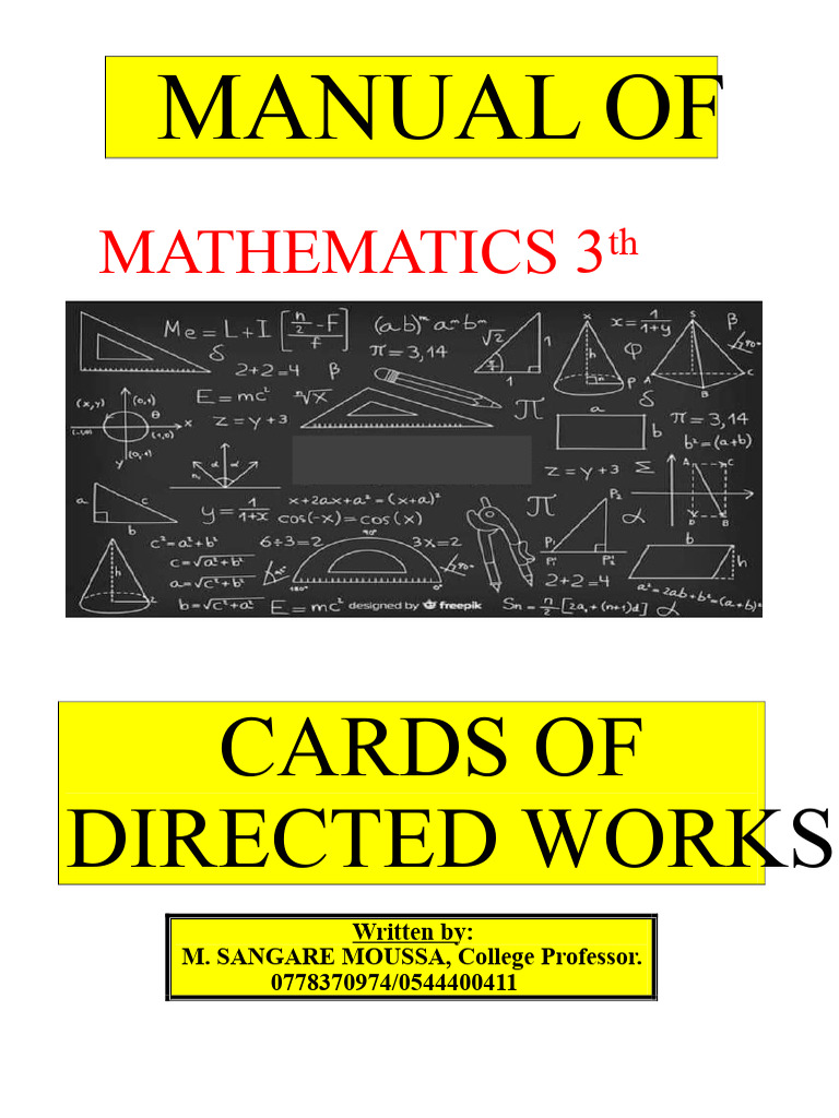 Mathematics Manual: Directed Worksheets | PDF | Circle | Square Root