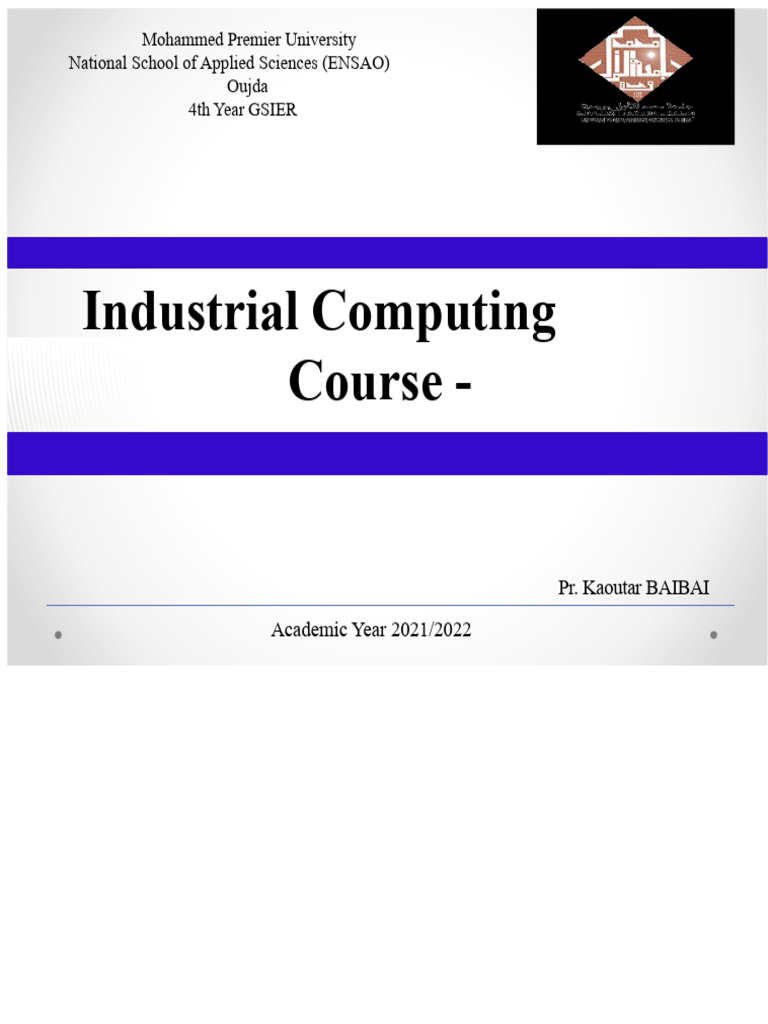Industrial Computing Overview and Applications | PDF | Random Access ...