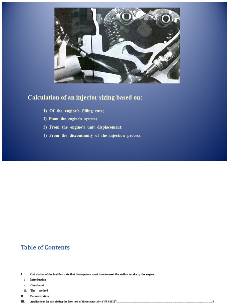 Injector Sizing Calculation for Engines | PDF | Fuel Injection | Engines