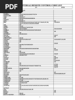 Universal Remote Control Code List | PDF | Infrared | Information And ...