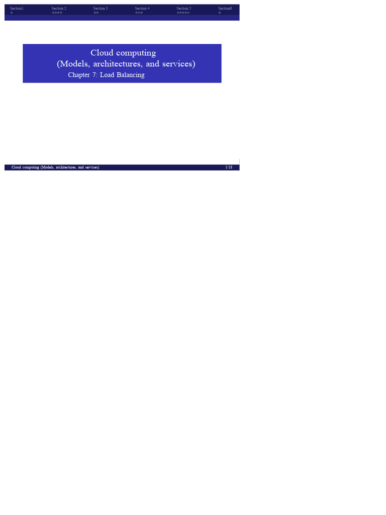 Chapter 6 Load Balancing PDF Load Balancing Computing Cloud 
