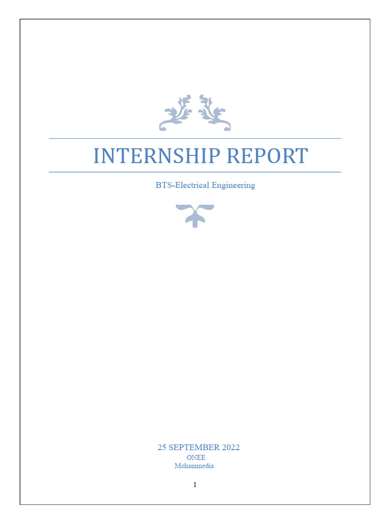 ONEE Electrical Engineering Internship Report | PDF | Electric Motor ...