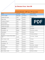 Movie Schedule From 8th June-12