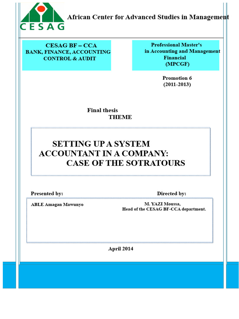 Accounting System Implementation at SOTRATOURS | PDF | System | Business