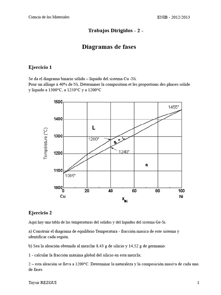 Diagramas de Fases en Aleaciones Metálicas | PDF | Aleación | Diagrama ...