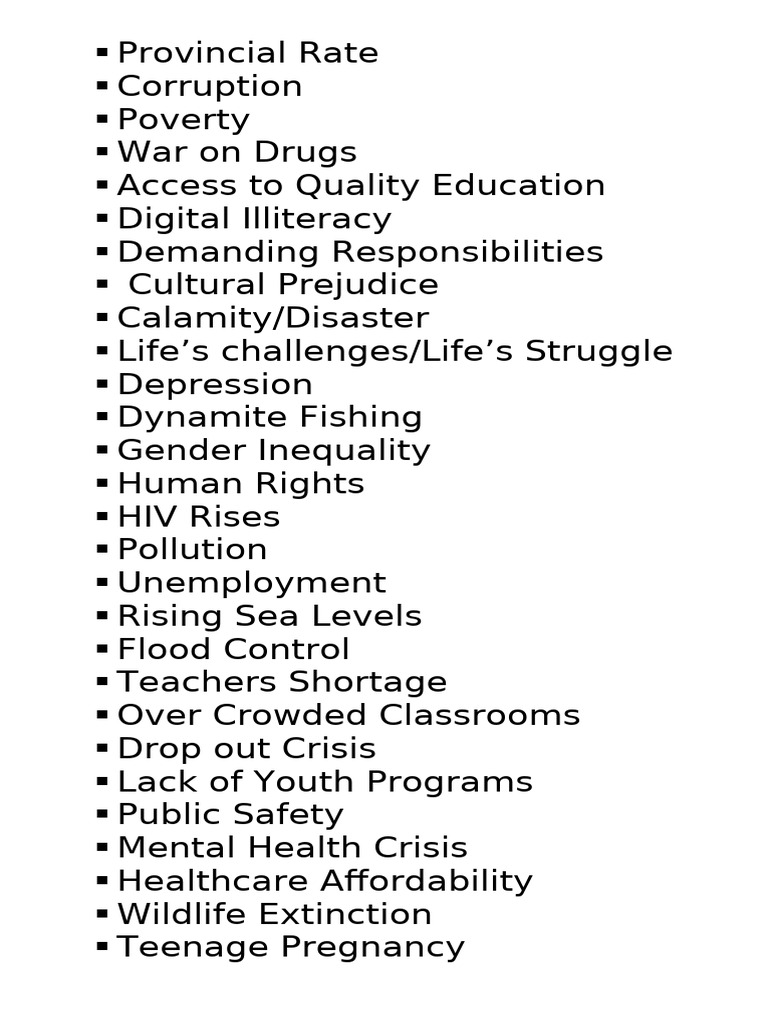 Key Social Issues and Challenges | PDF