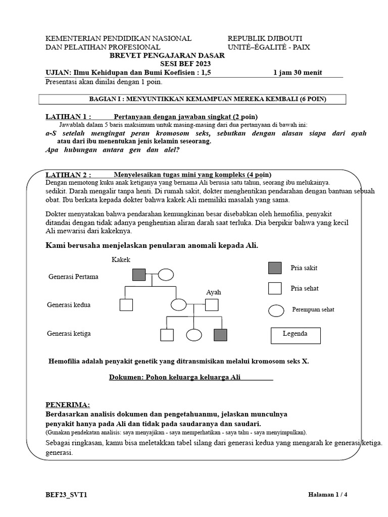 Ujian Ilmu Kehidupan dan Bumi BEF 2023 | PDF