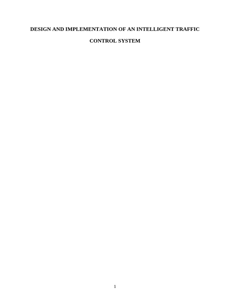 Intelligent Traffic Control System Design | PDF | Traffic | Transport