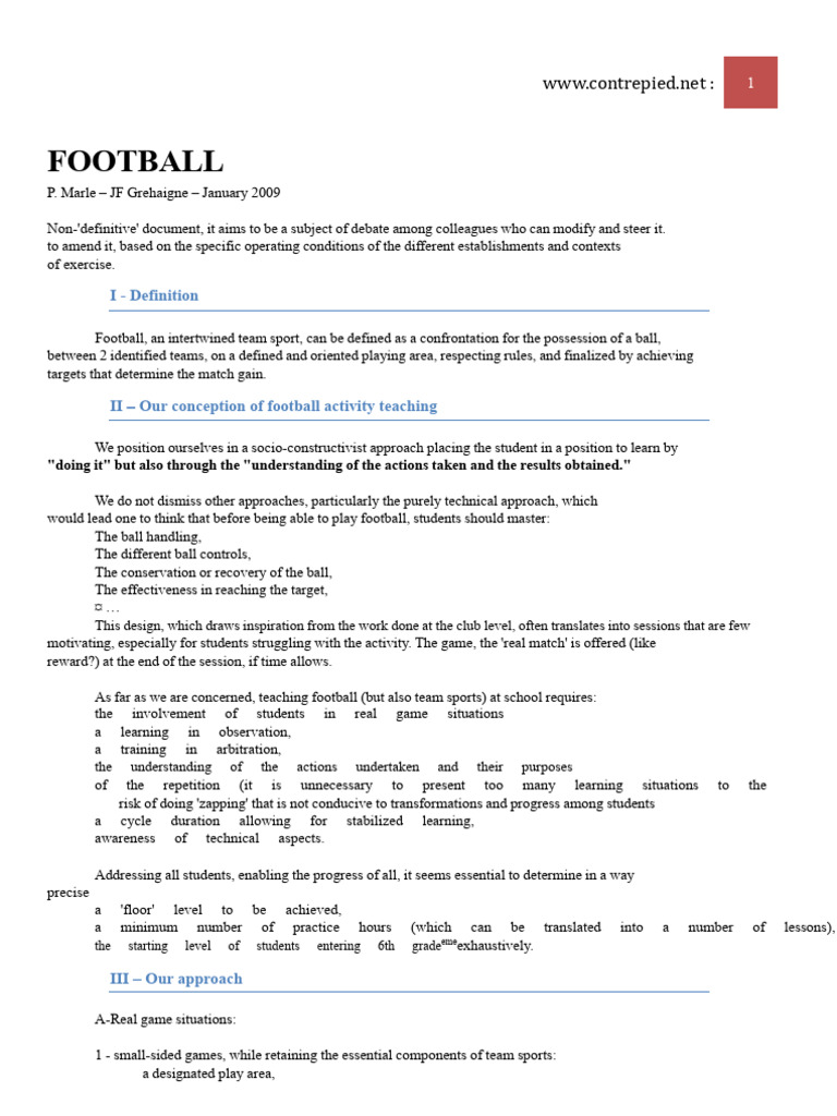 Step Report Soccer | PDF | Learning | Association Football