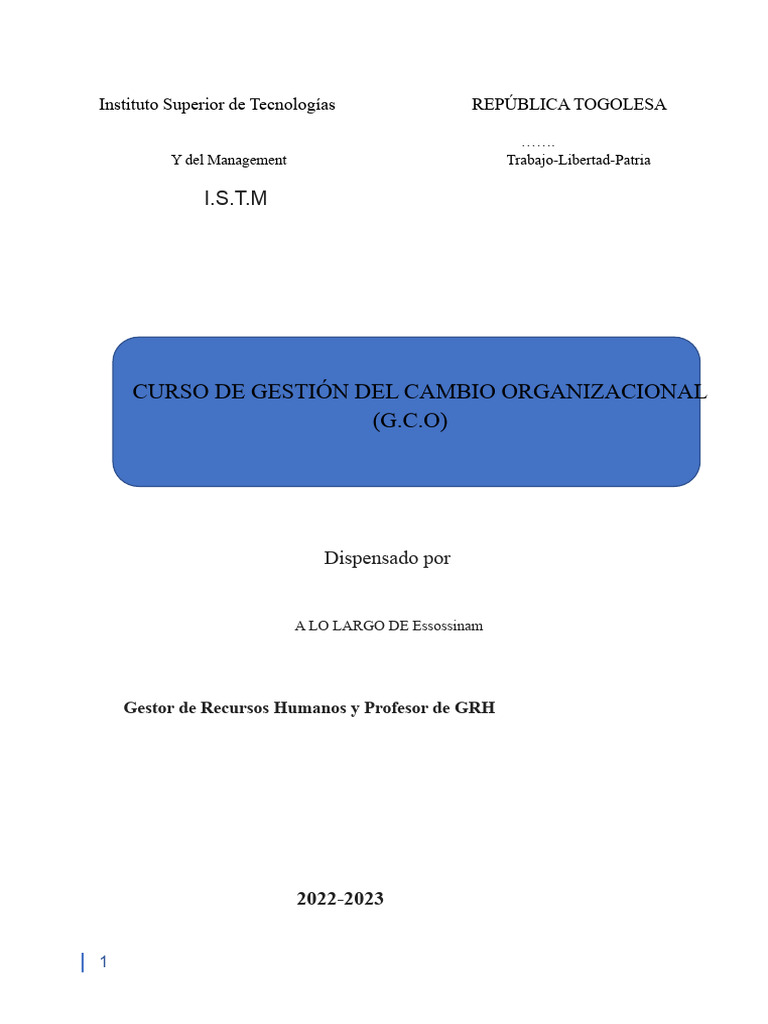Gestión del Cambio Organizacional | PDF | Aprendizaje | Tecnología de ...