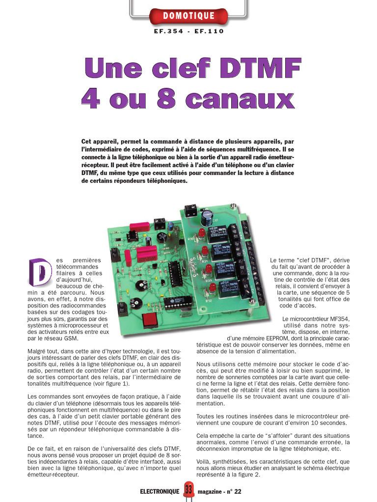 Clé DTMF 4 Ou 8 Canaux - Autre Version | PDF | Microcontrôleur ...