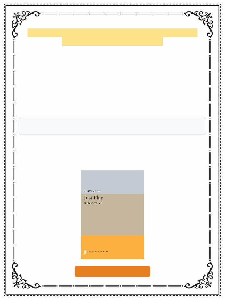 Just Play Beckett s Theater Ruby Cohn ebook on-demand download | PDF ...