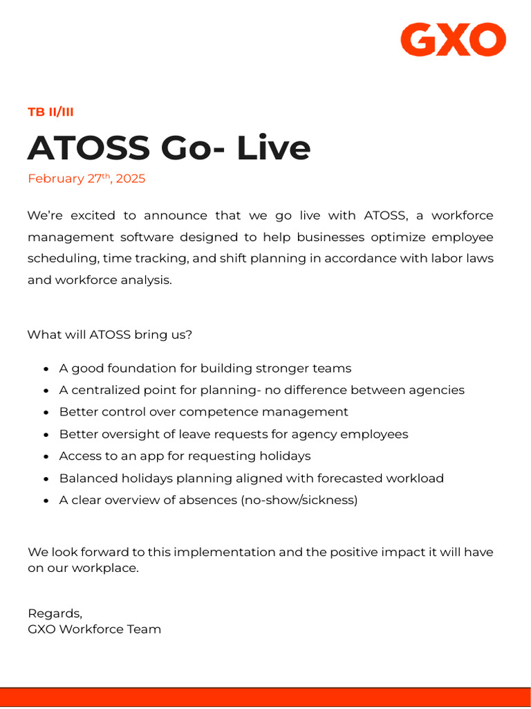 ATOSS Workforce Management Launch 2025 | PDF