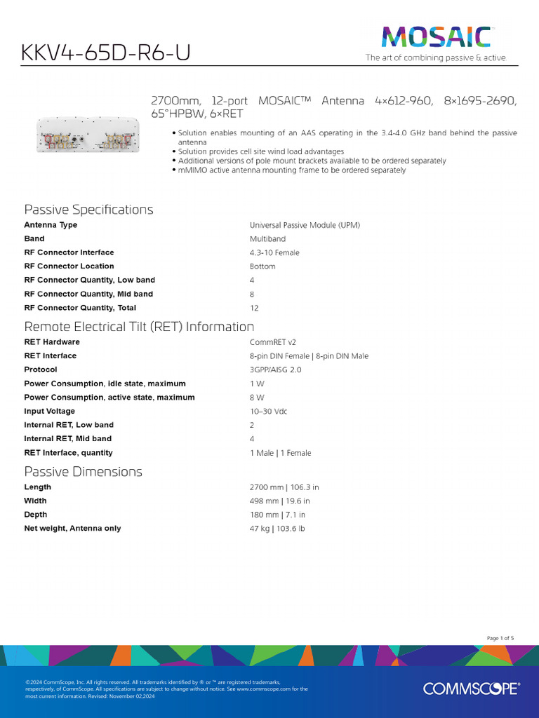 KKV4-65D-R6-U Specifications Guide | PDF