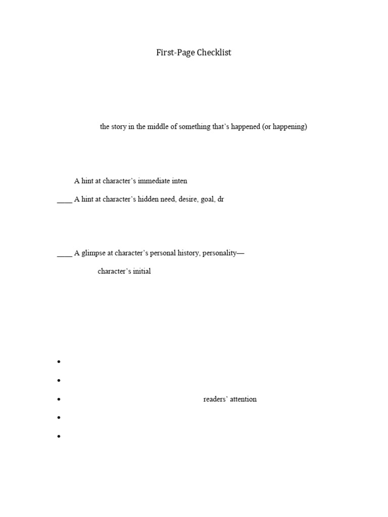 First Page Checklist | PDF