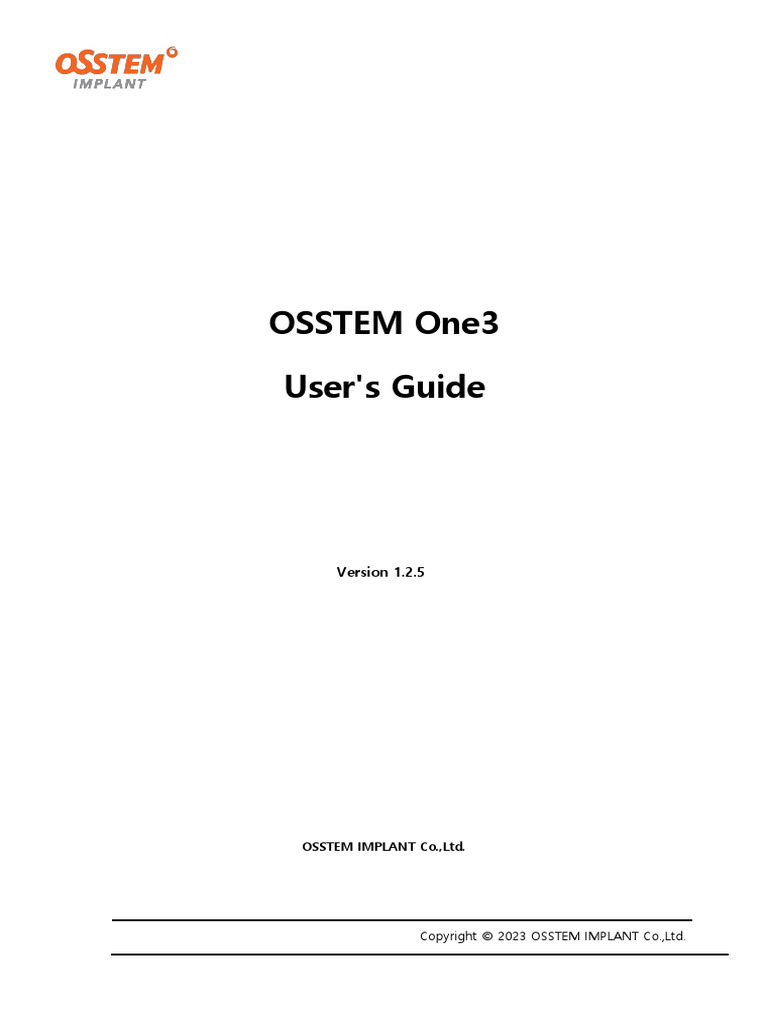 OSSTEM One3 User's Guide v1.2.5 | PDF | 64 Bit Computing | Graphics ...