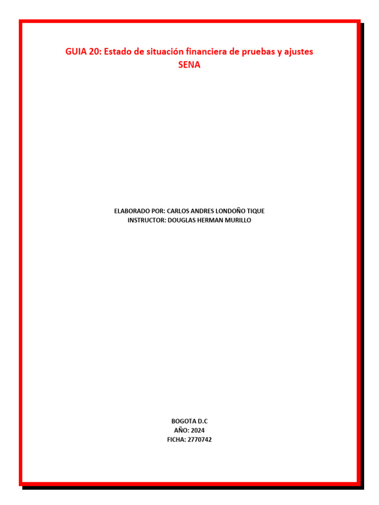 Guía de Estados Financieros y Ajustes | PDF | Contabilidad | Estado ...