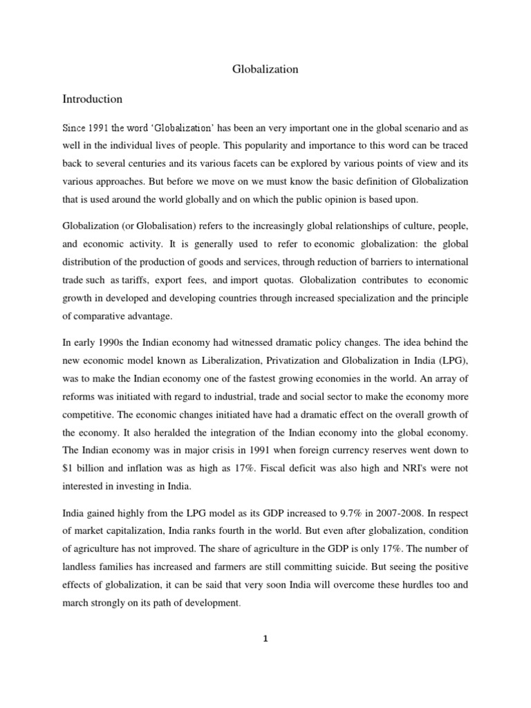 Understanding Globalization's Impact | PDF | Globalization | Economy Of ...
