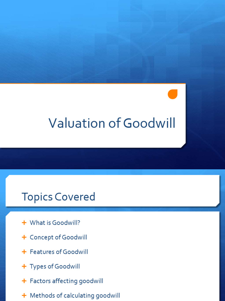 valuationofgoodwill-190213050641 | PDF | Goodwill (Accounting) | Book Value