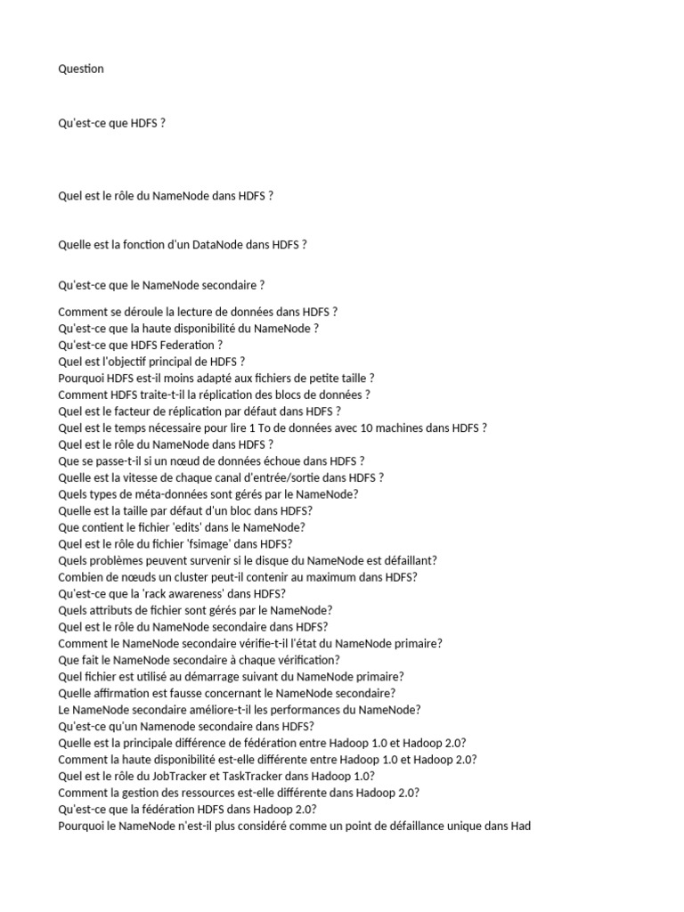 Guide complet sur HDFS et ses composants | PDF | Apache Hadoop ...