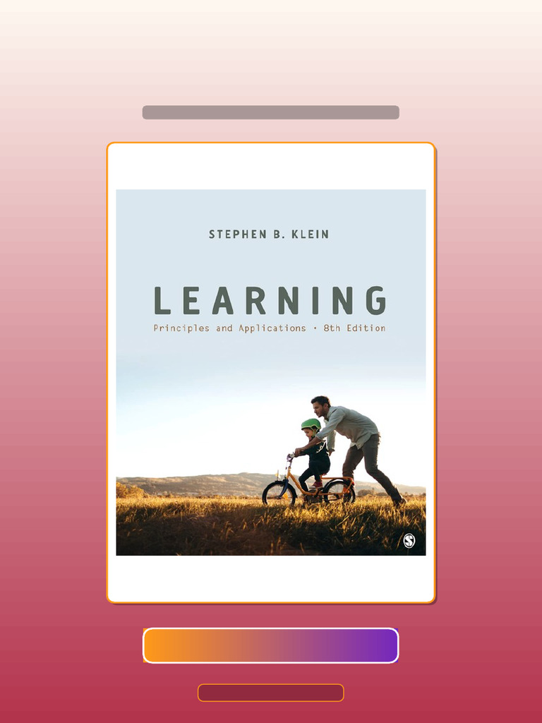 Learning Principles and Applications by Stephen B Klein 8e Test Bank ...