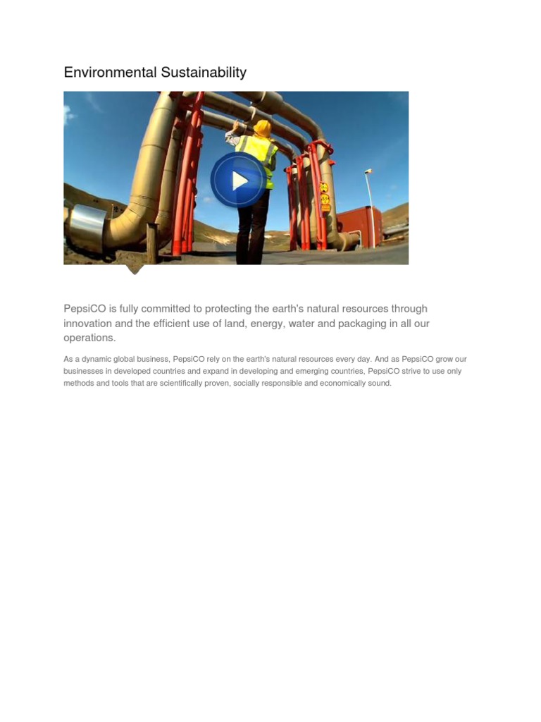 Environmental Sustainability | PDF | Pepsi Co | Agriculture