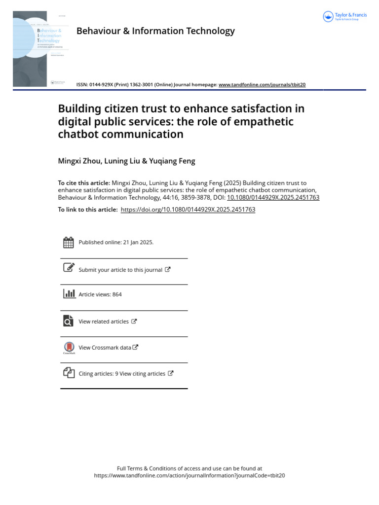Empathetic Chatbots in Public Services | PDF | Empathy | Affect ...