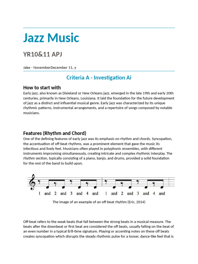 Early Jazz: Rhythm, Chords, and Influence | PDF | Jazz | Rhythm