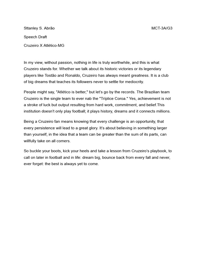 Speech Draft 0% IA | PDF