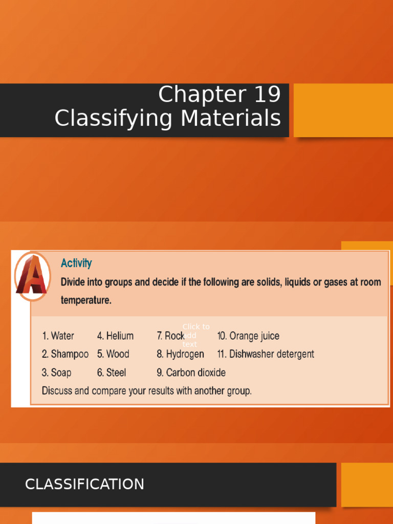 Chapter 19 Classifying Materials | PDF