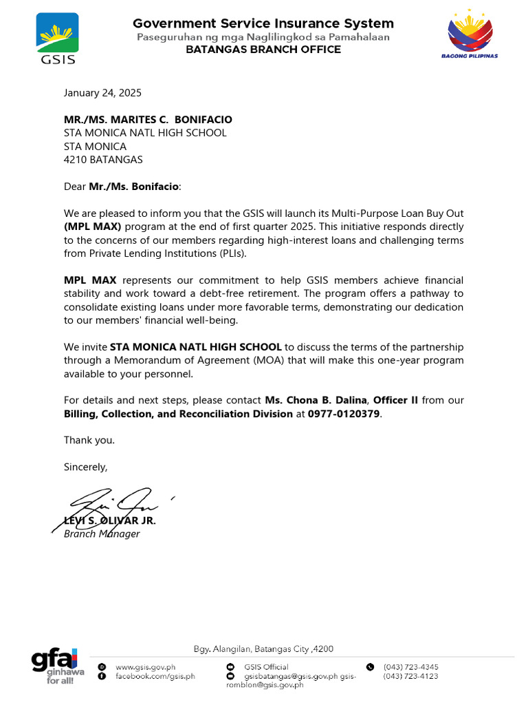 MPL MAX Letter | PDF