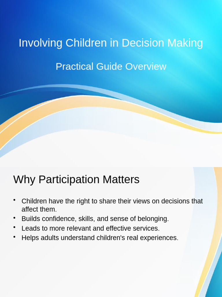 Involving Children in Decision Making | PDF | Communication | Decision ...