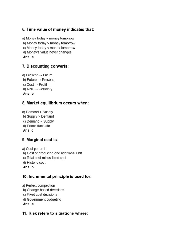 Key Concepts in Managerial Economics | PDF | Marketing | Opportunity Cost