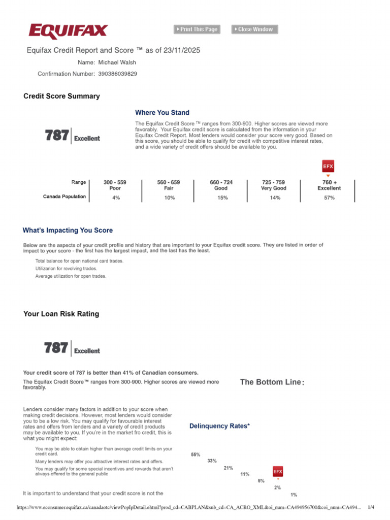 Equifax Credit Report & Score Template (#1 of 4) - Merged-Compressed | PDF