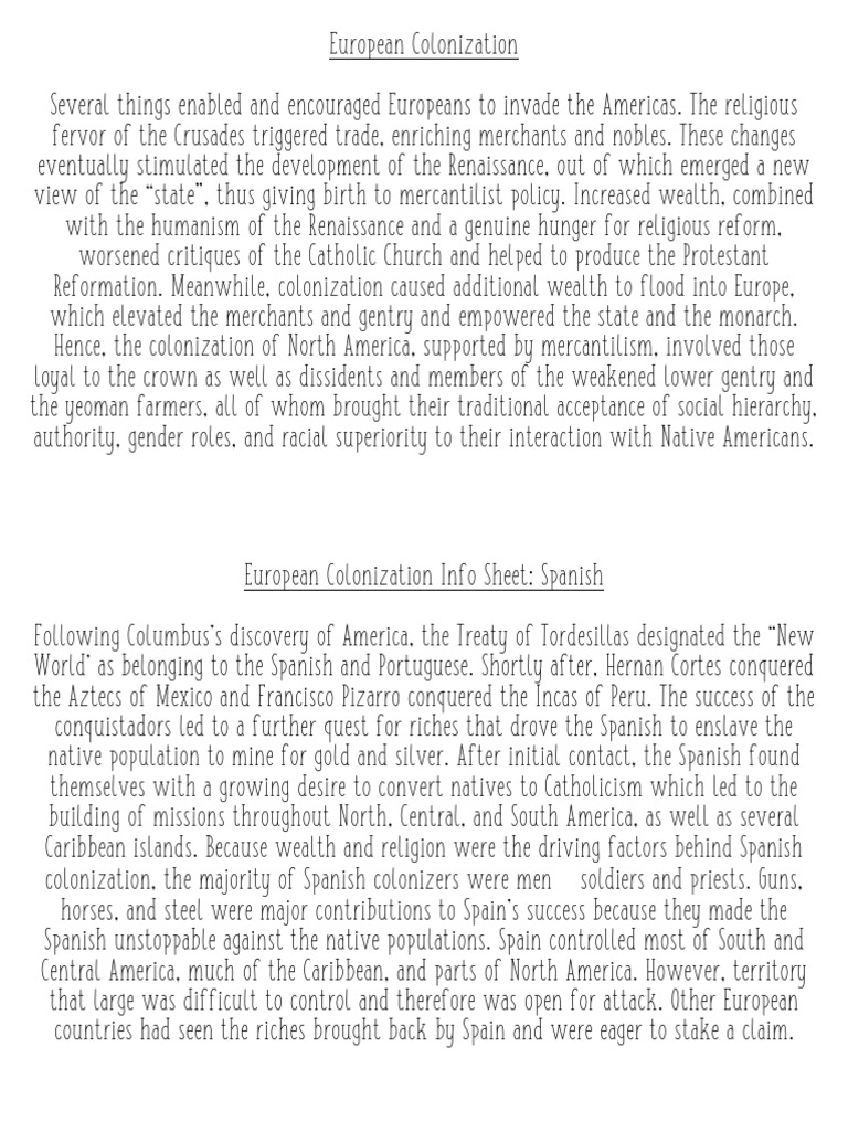 European Colonization of the Americas | PDF | Spanish Colonization Of ...