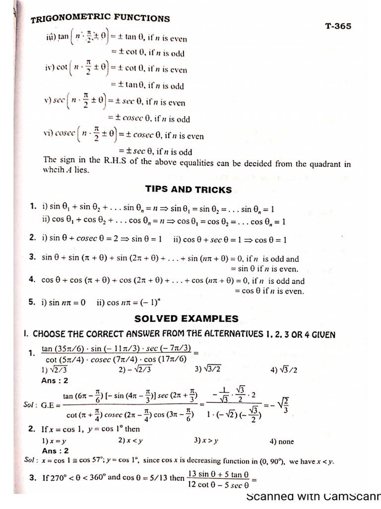 Trigonometry WS | PDF