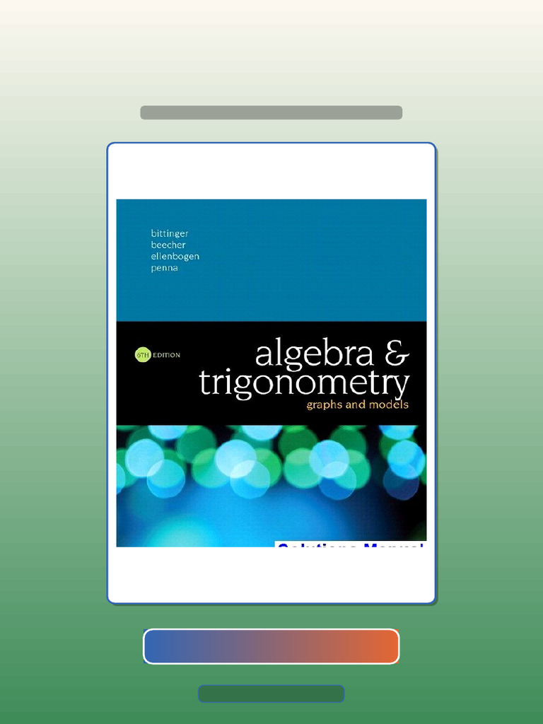 Test Bank of Algebra and Trigonometry Graphs and Models 6th Edition ...