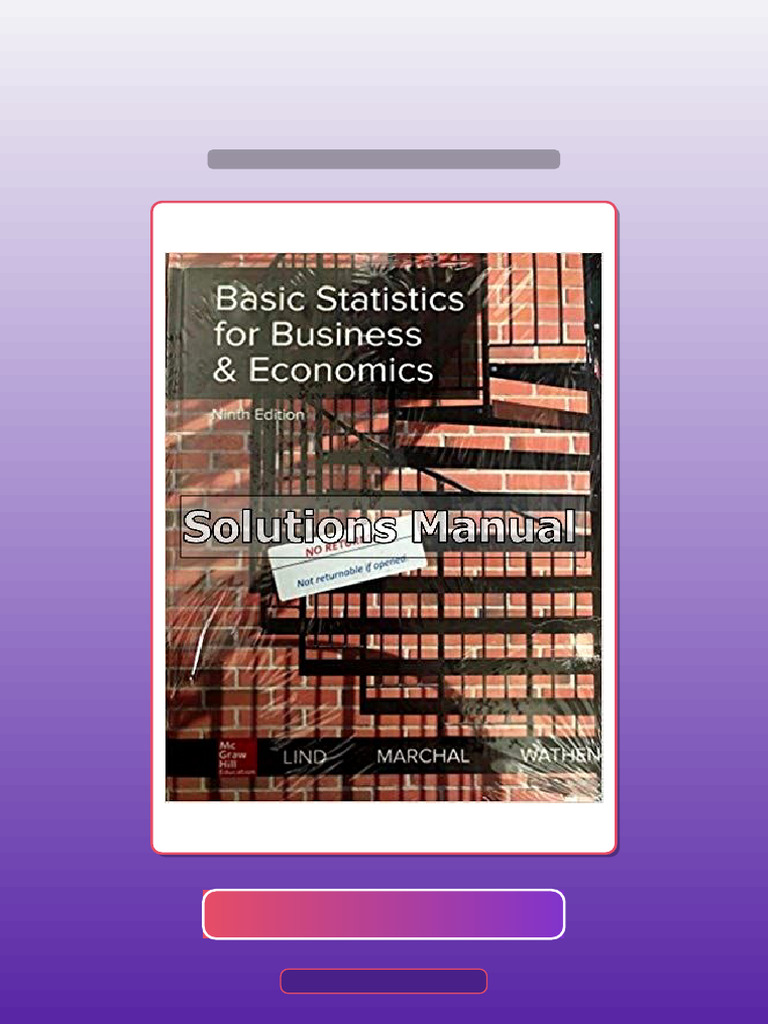 Test Bank for Basic Statistics for Business and Economics 9th Edition ...