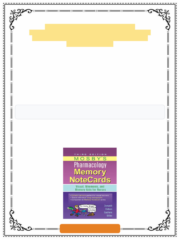 Mosby s Pharmacology Memory NoteCards Visual Mnemonic and Memory Aids ...