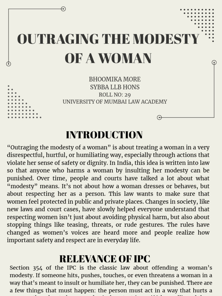 Understanding Women's Modesty Laws in India | PDF | Violence | Criminal Law