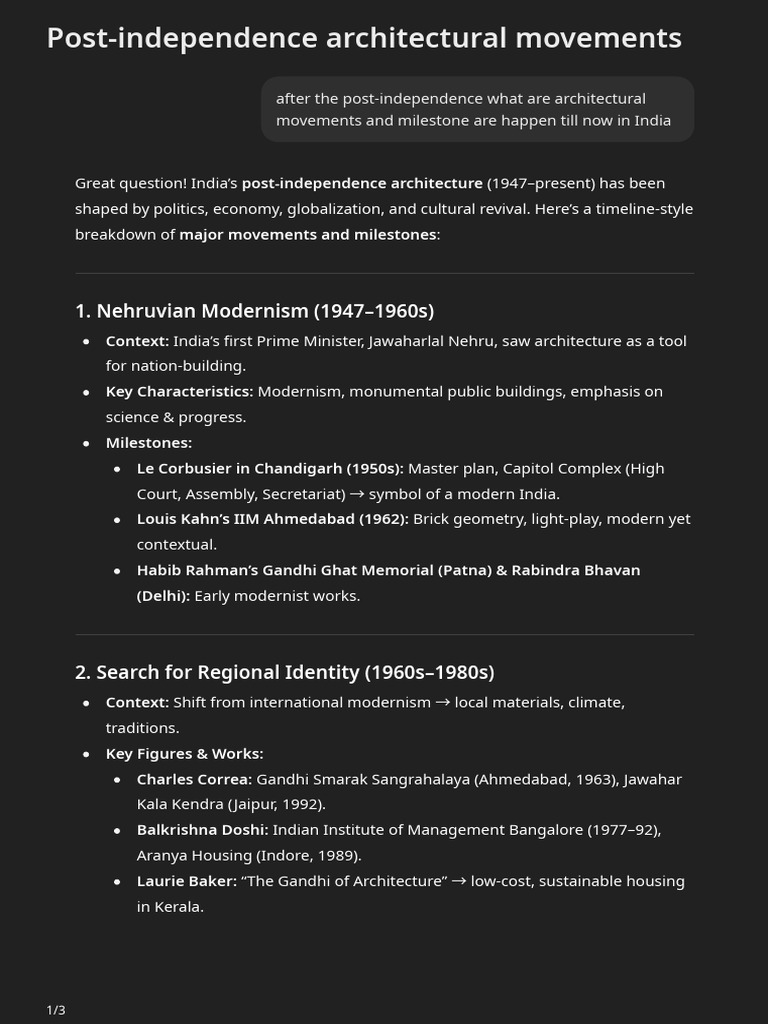 Post-Independence Architectural Movements | PDF