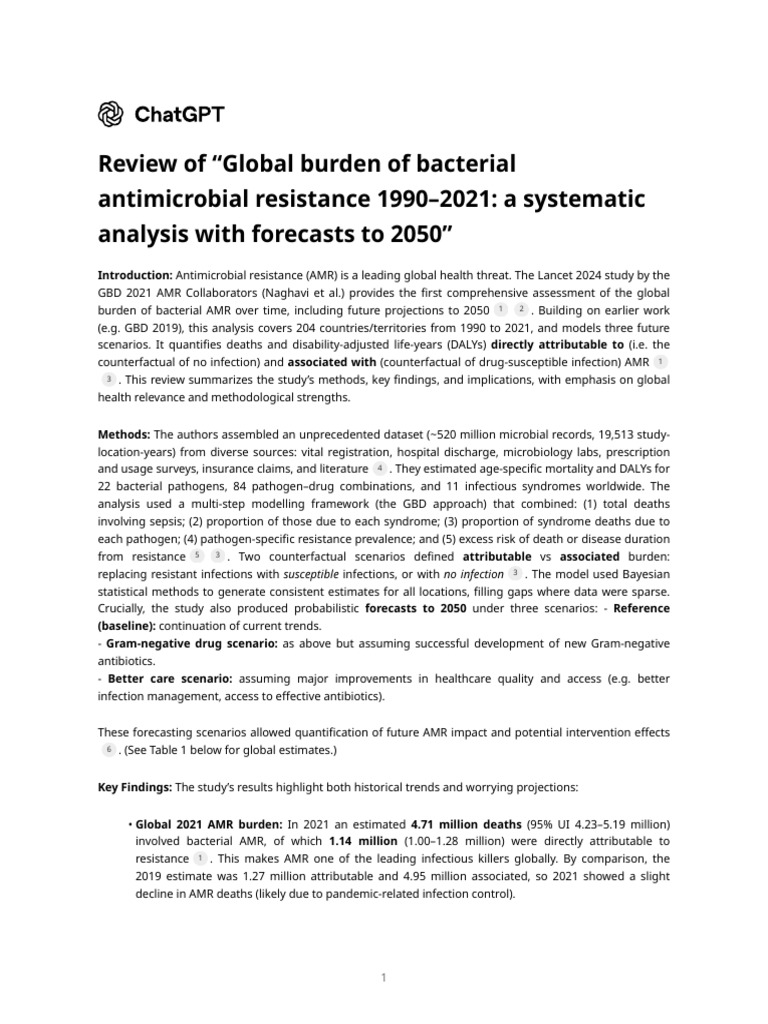 Global Burden of Bacterial AMR 2021 | PDF | Antimicrobial Resistance ...