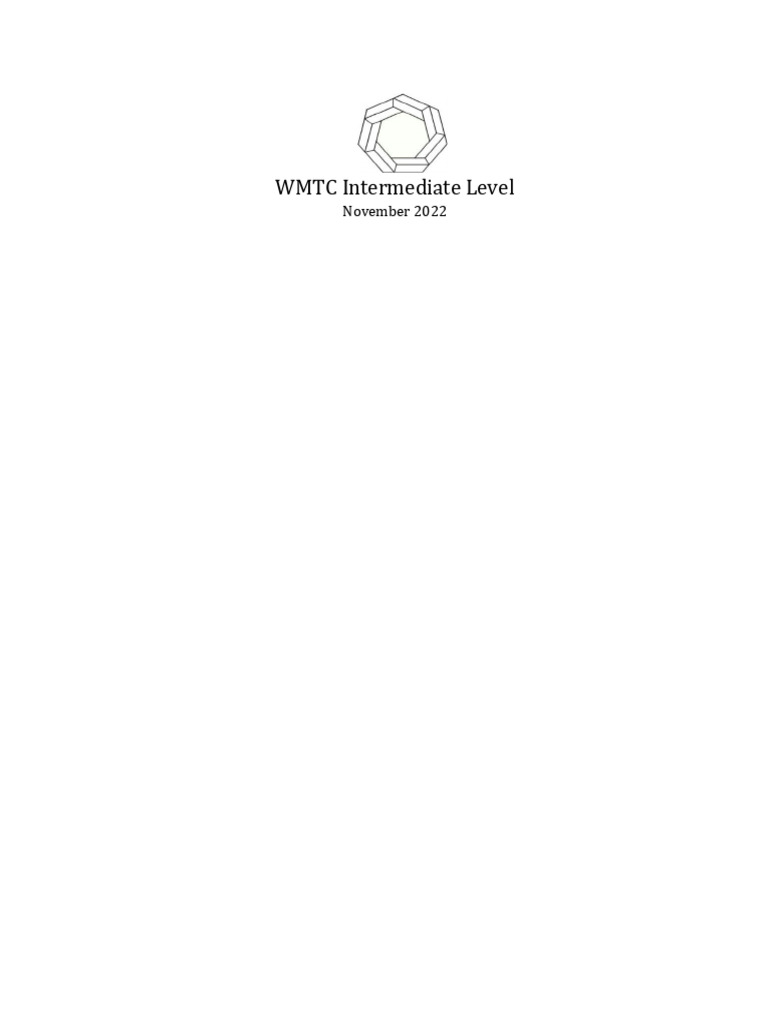 2022 WMTC Intermediate Level Answer Key | PDF
