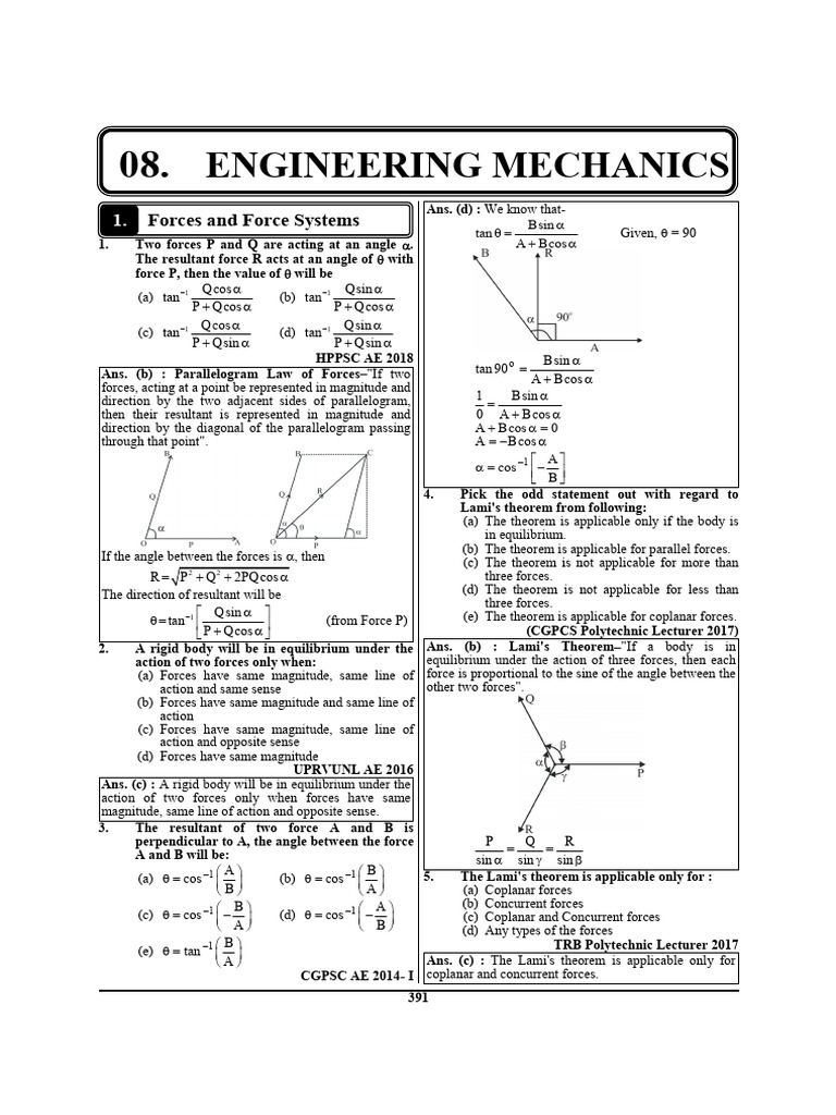 Engineering Mechanics: Forces and Equilibrium | PDF | Friction | Force