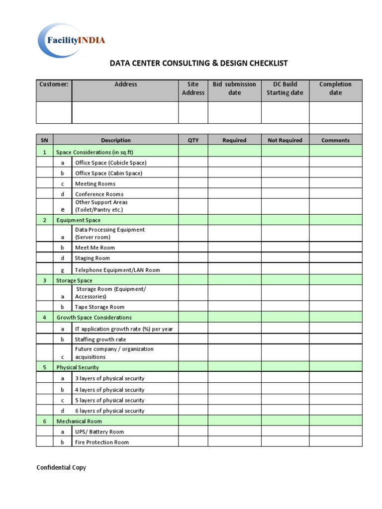 DATA CENTER Design Checklist Centro De Datos Aire Acondicionado