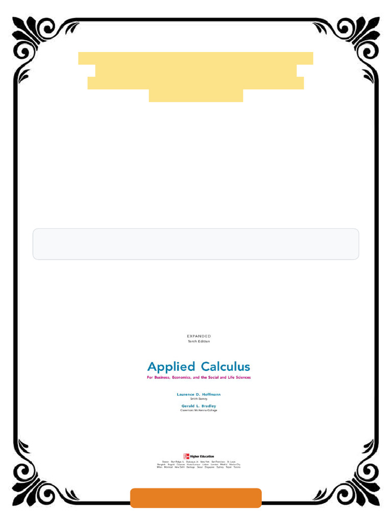 Applied Calculus For Business Economics and The Social and Life ...