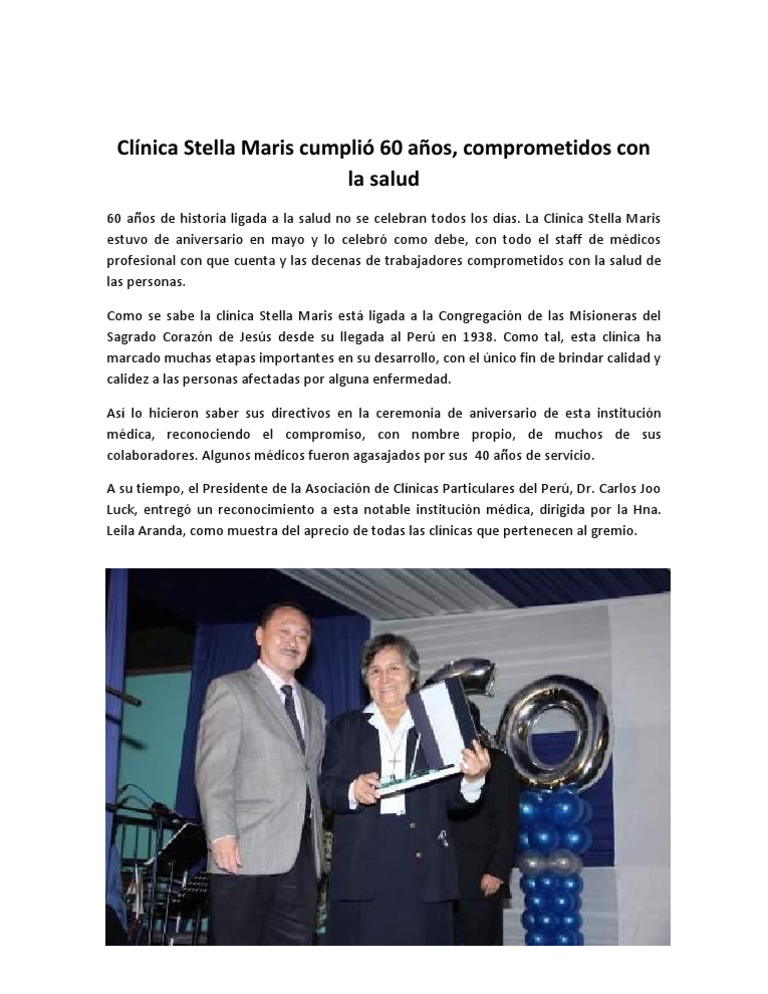 60 Años de Compromiso en Clínica Stella Maris | PDF
